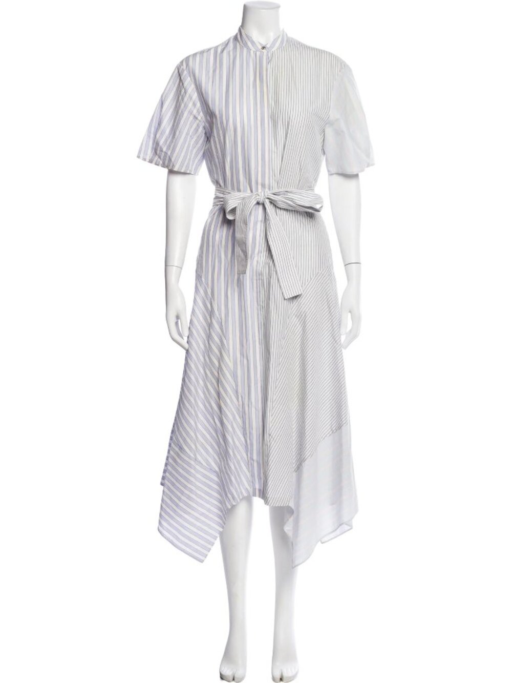Stella McCartney Blue Striped Cotton Midi Shirtdress, Size XS / US 2